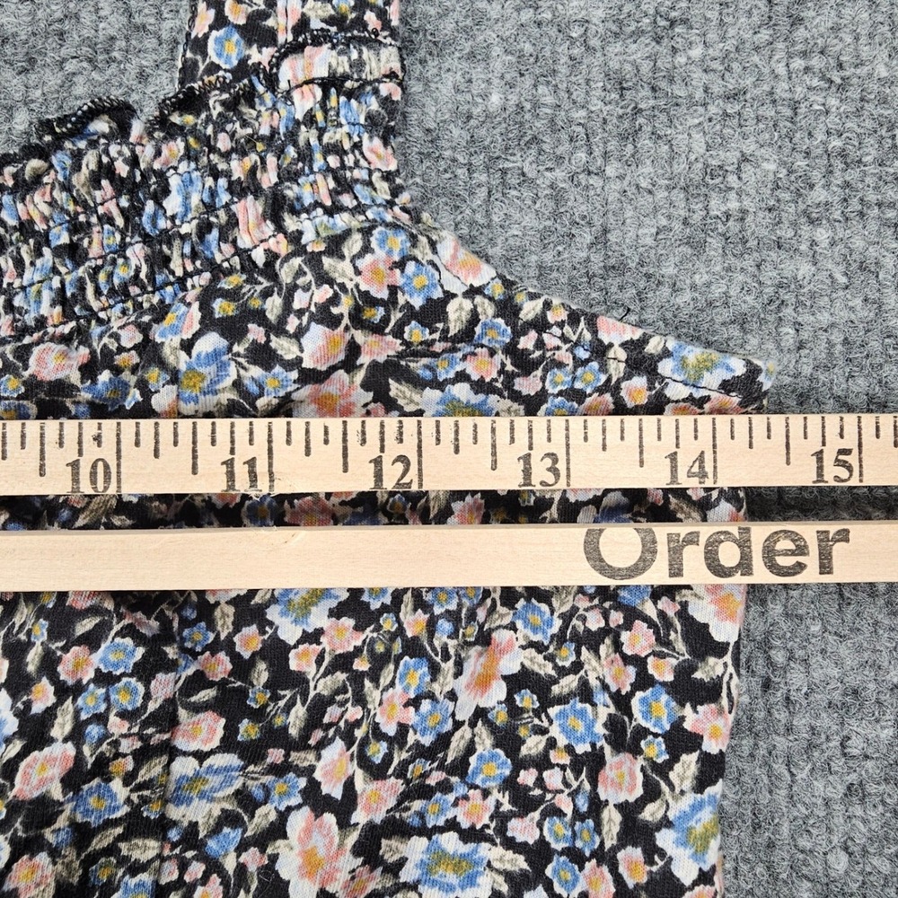 American Eagle Floral Smocked Crop Tank Top‎ M Button Front Cottagecore Boho - Picture 7 of 7